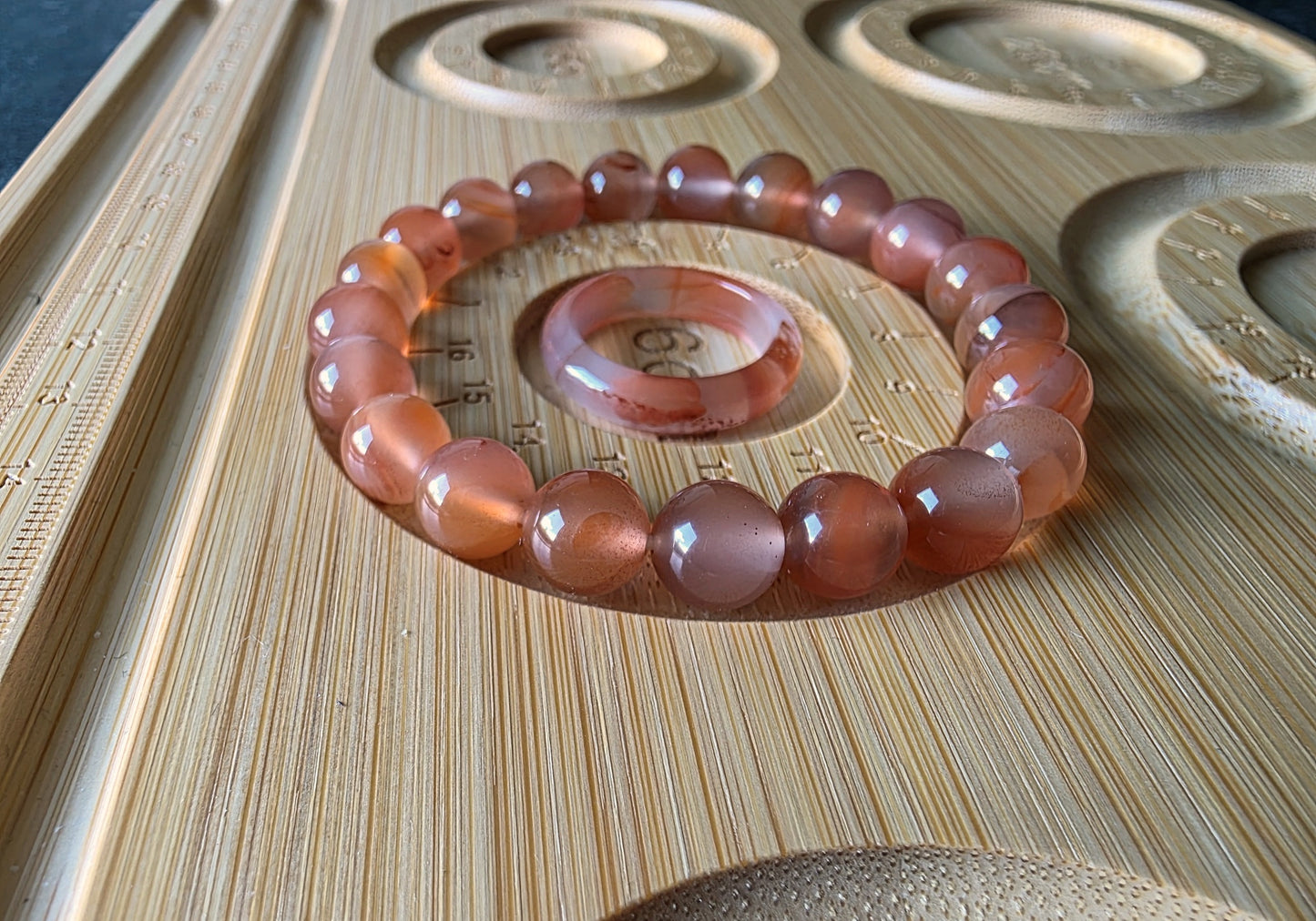 South Red Agate Bracelet & Ring Set