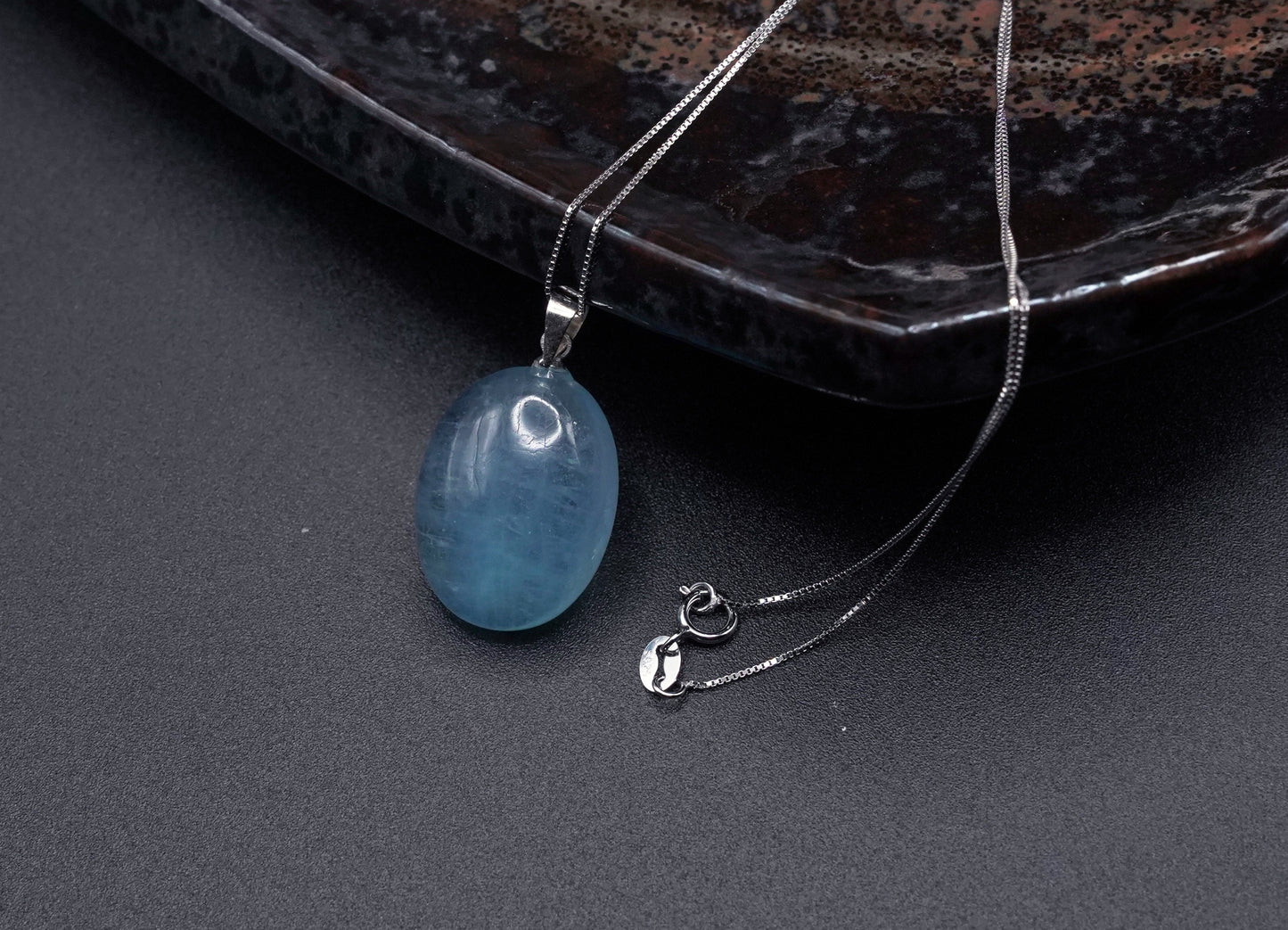 Certified Aquamarine Pendant Necklace - Light Blue Gemstone - Elegant Silver Jewelry