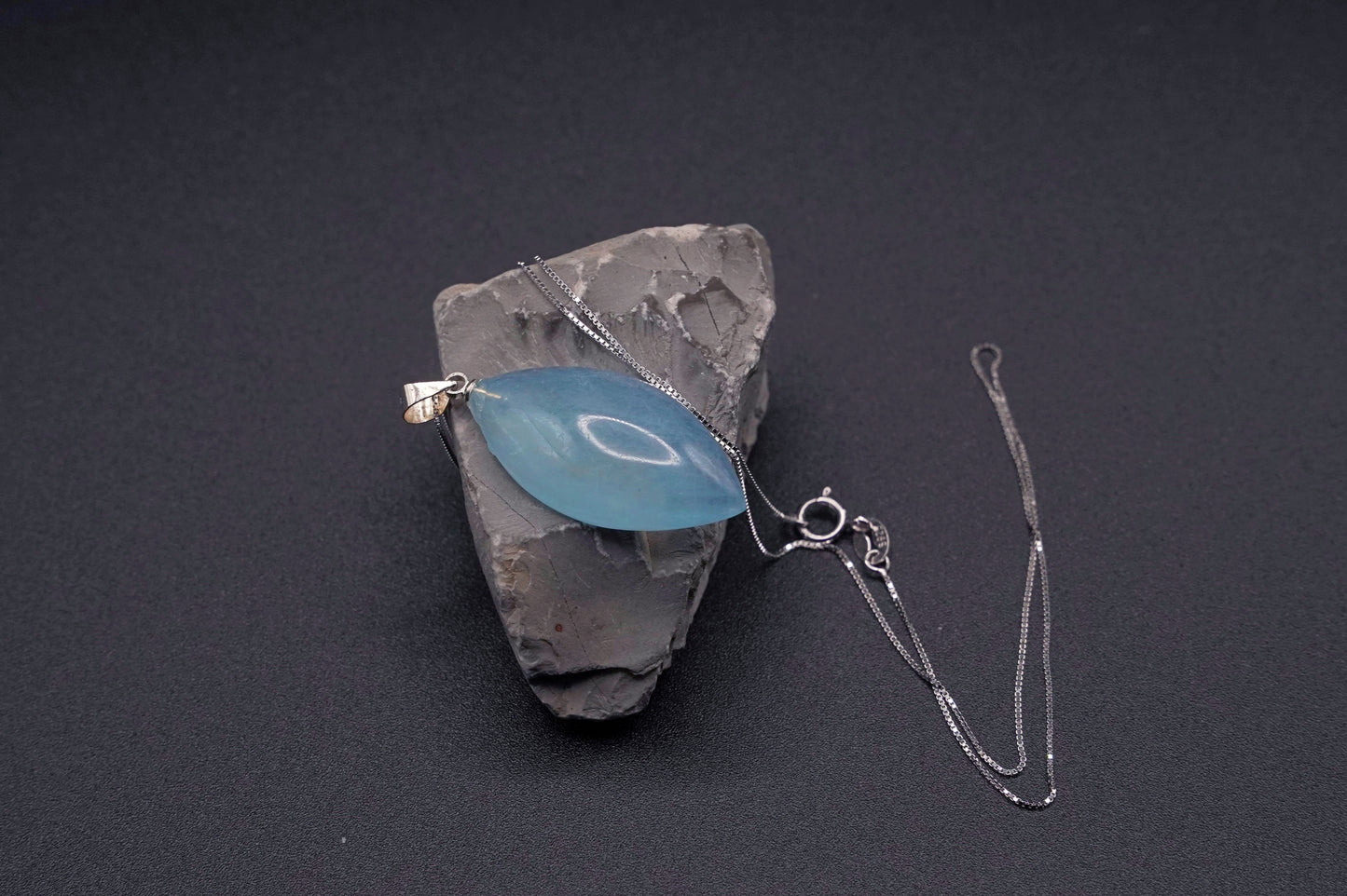Certified Aquamarine Pendant Necklace - Light Blue Gemstone - Elegant Silver Jewelry