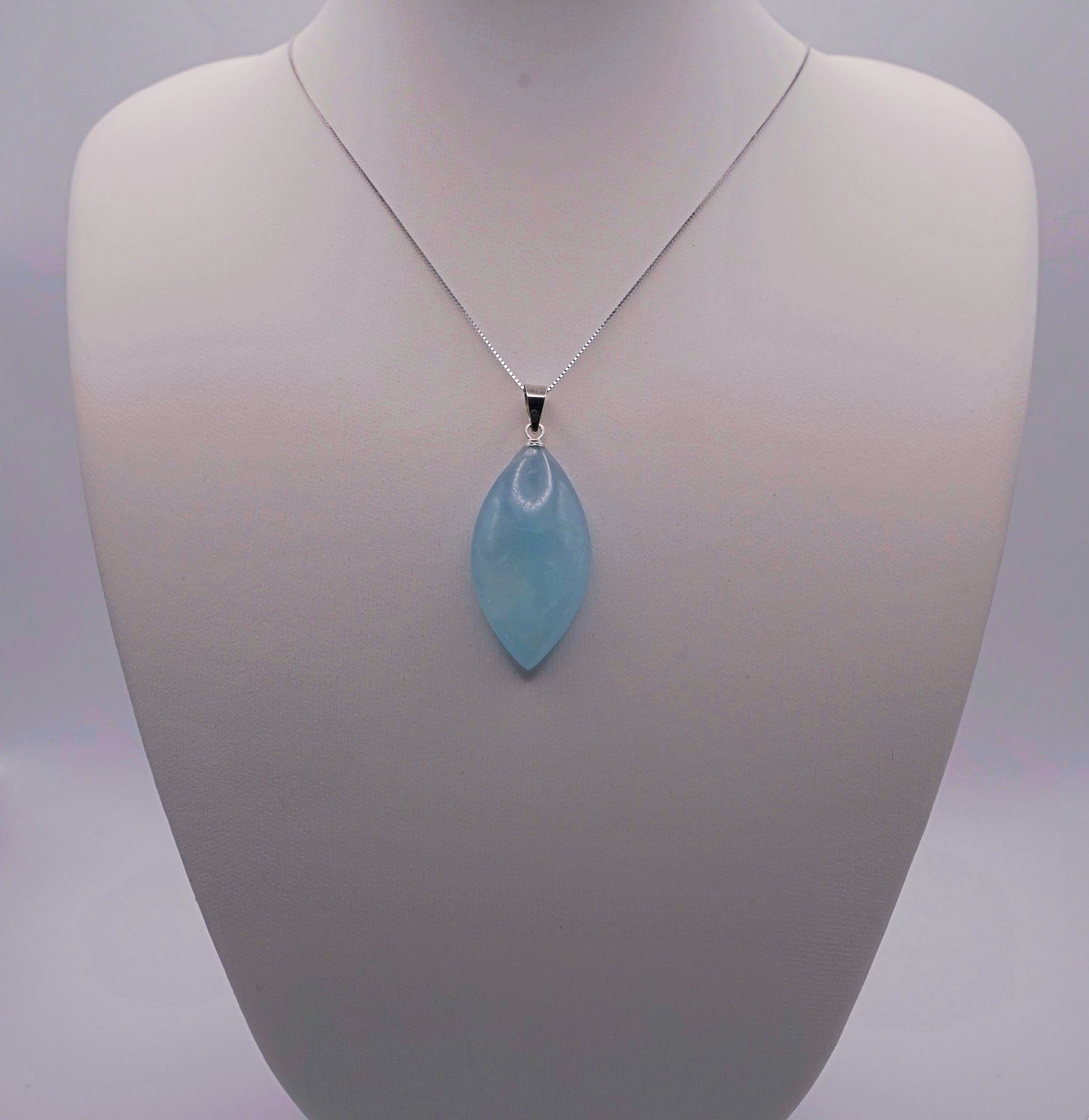 Certified Aquamarine Pendant Necklace - Light Blue Gemstone - Elegant Silver Jewelry