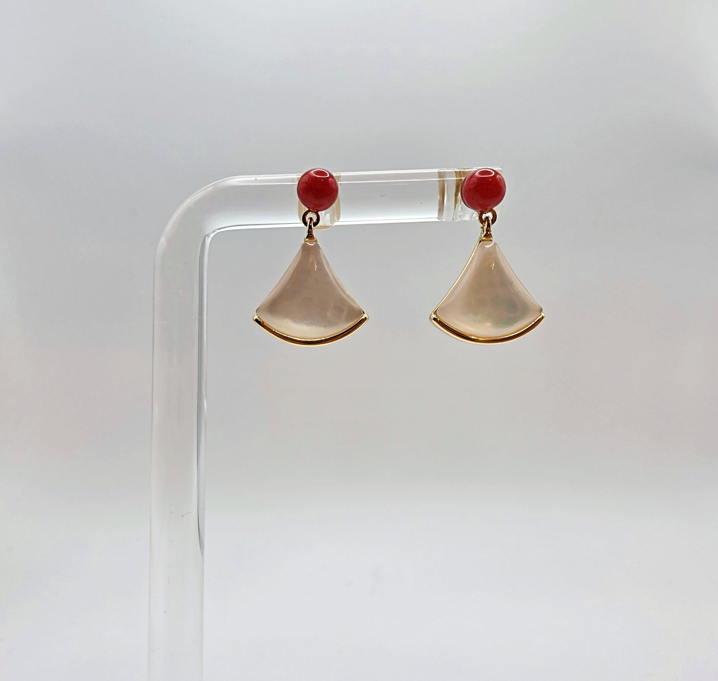 Mother-of-Pearl with Fiery Vibrance of Coral