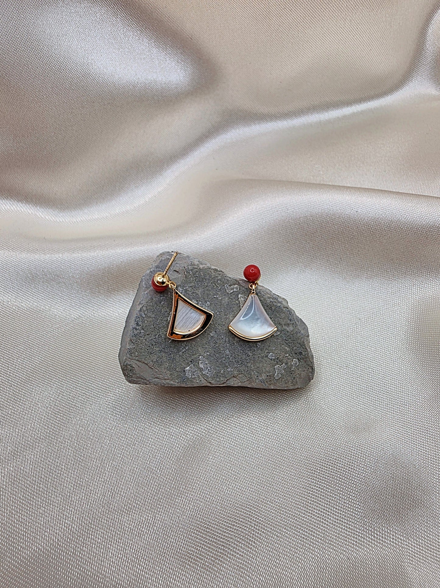 Mother-of-Pearl with Fiery Vibrance of Coral