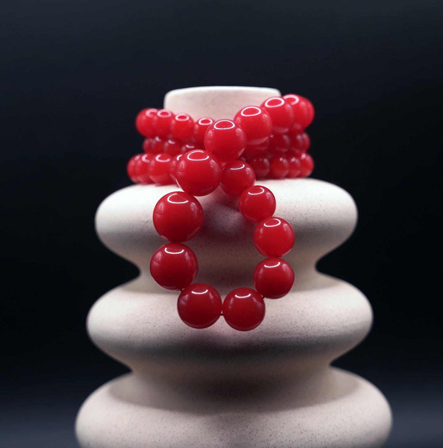 Natural South Red Agate Necklace – Polished Round Gemstone Beads, Healing Energy Jewelry