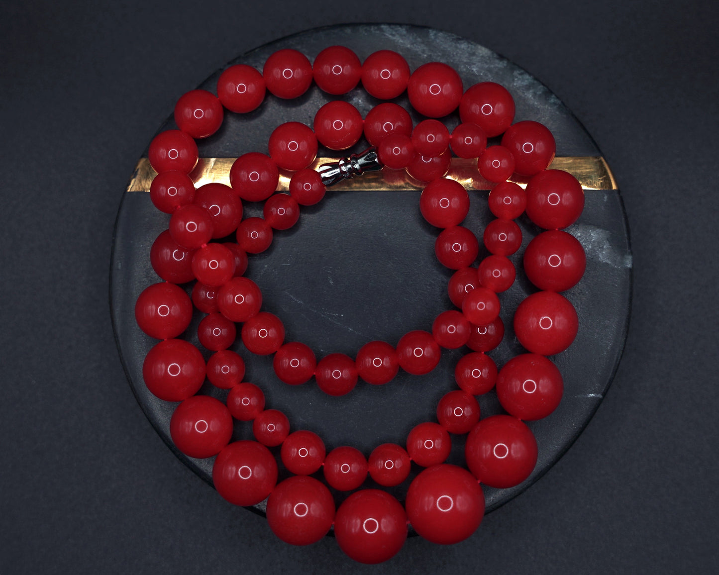 Natural South Red Agate Necklace – Polished Round Gemstone Beads, Healing Energy Jewelry