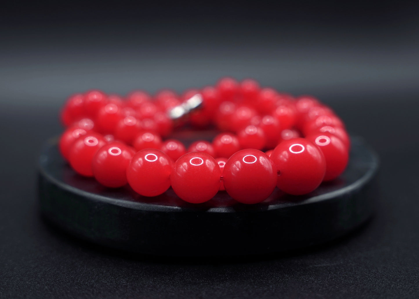 Natural South Red Agate Necklace – Polished Round Gemstone Beads, Healing Energy Jewelry