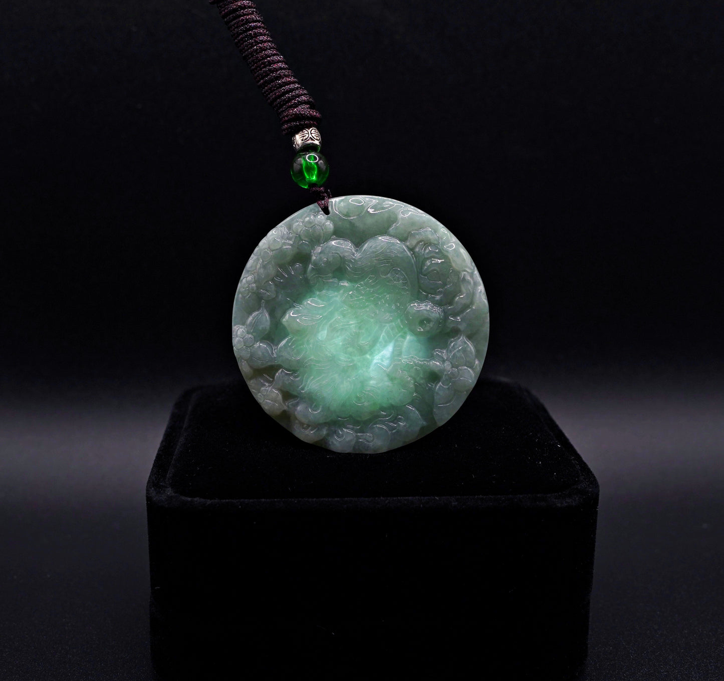 Phoenix Jadeite Pendant - Handcrafted Green Jadeite -  Symbol of Rebirth & Grace