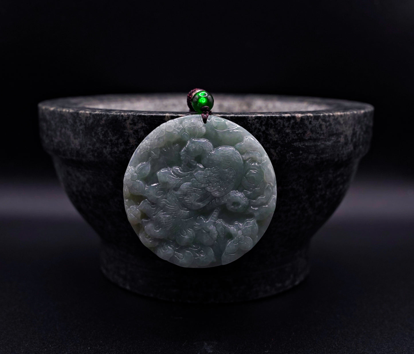 Phoenix Jadeite Carving Pendant
