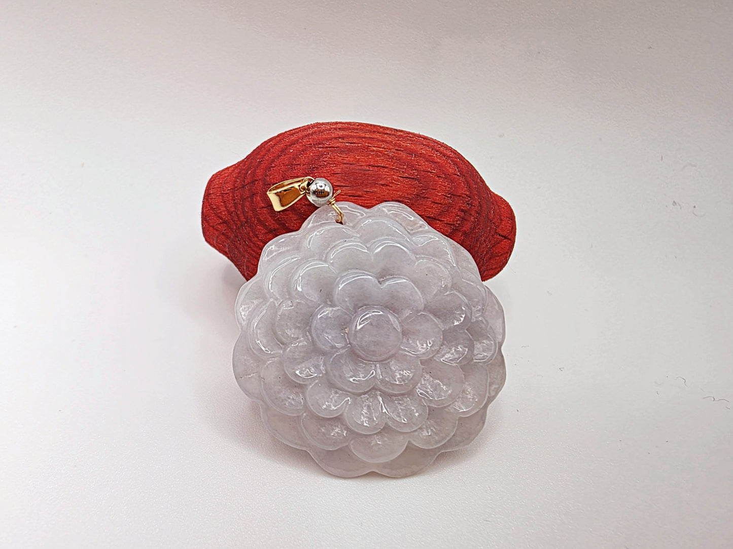 White Jadeite Flower Pendant  Hand-Carved  Elegant & Spiritual Jewelry