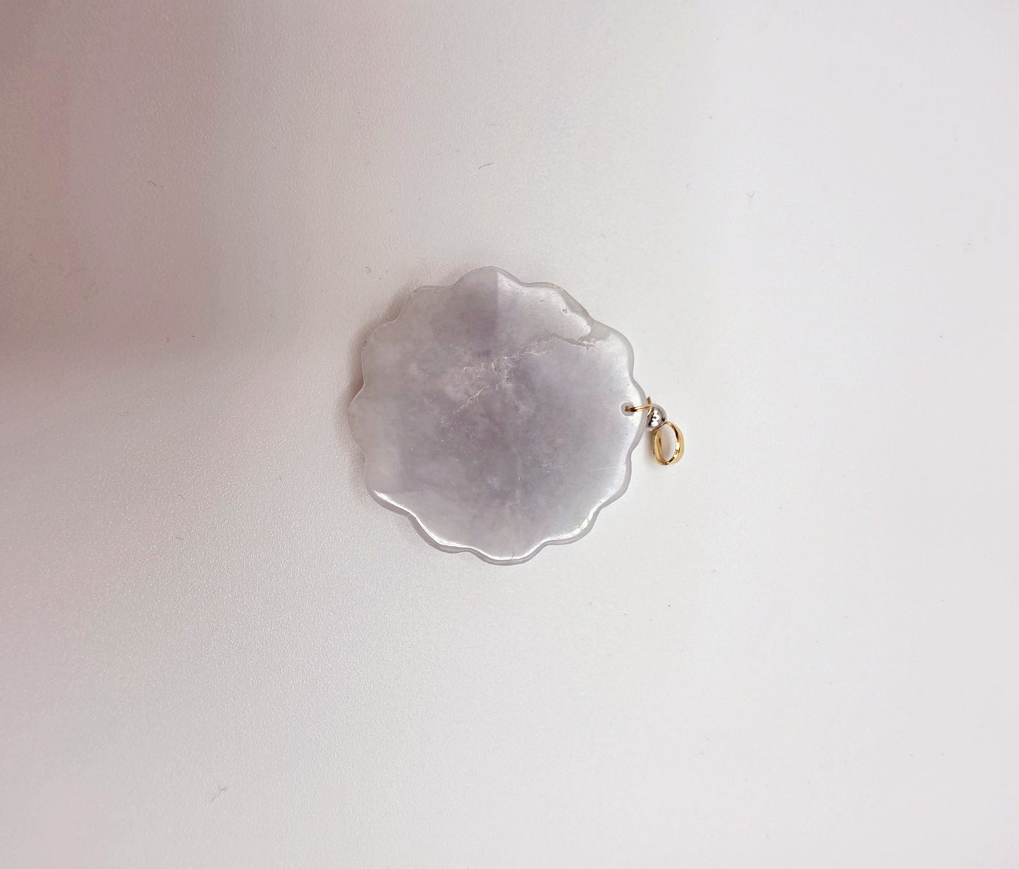 White Jadeite Flower Pendant  Hand-Carved  Elegant & Spiritual Jewelry