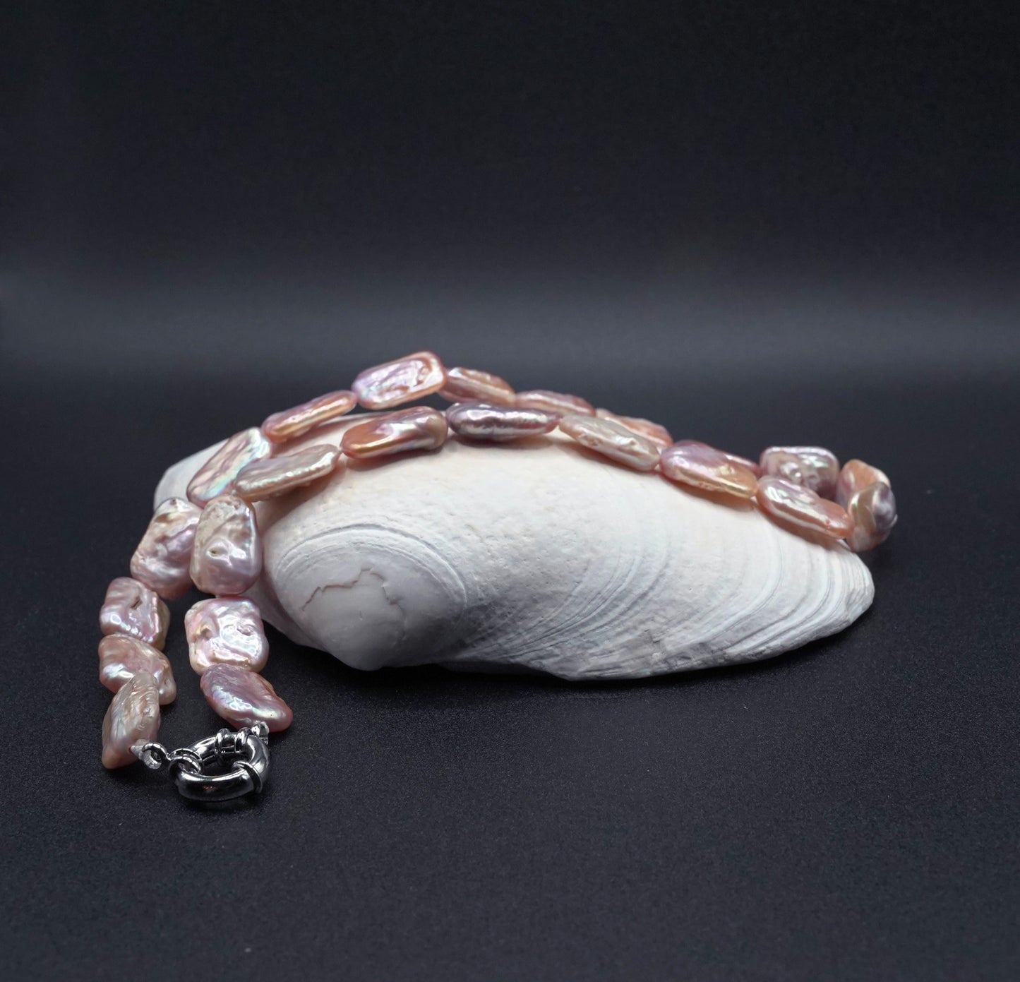 Shimmer Keshi Pearl Necklace - Irregular Baroque Pearls - Elegant Natural Jewelry