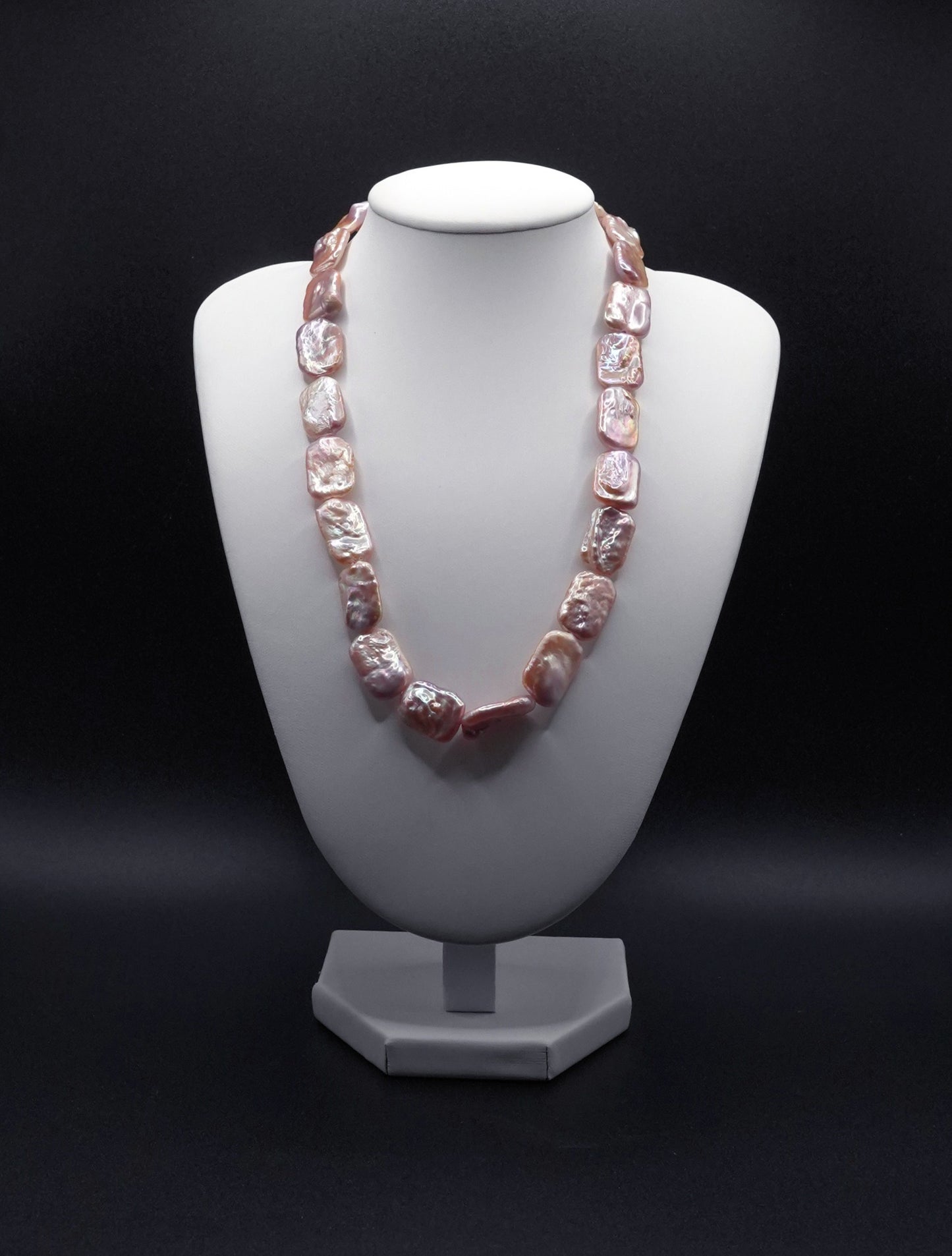 Shimmer Keshi Pearl Necklace - Irregular Baroque Pearls - Elegant Natural Jewelry
