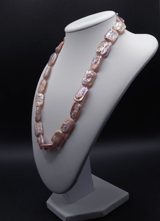 Shimmer Keshi Pearl Necklace  Irregular Baroque Pearls  Elegant Natural Jewelry