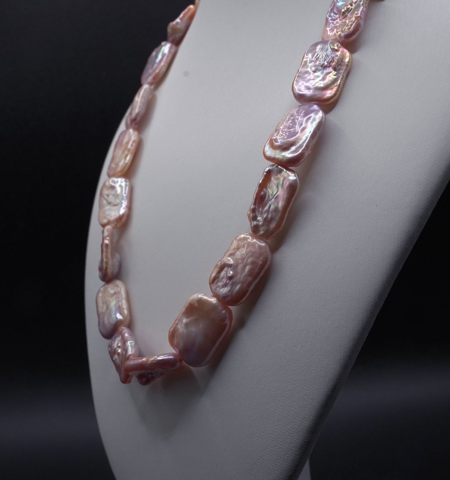 Shimmer Keshi Pearl Necklace - Irregular Baroque Pearls - Elegant Natural Jewelry