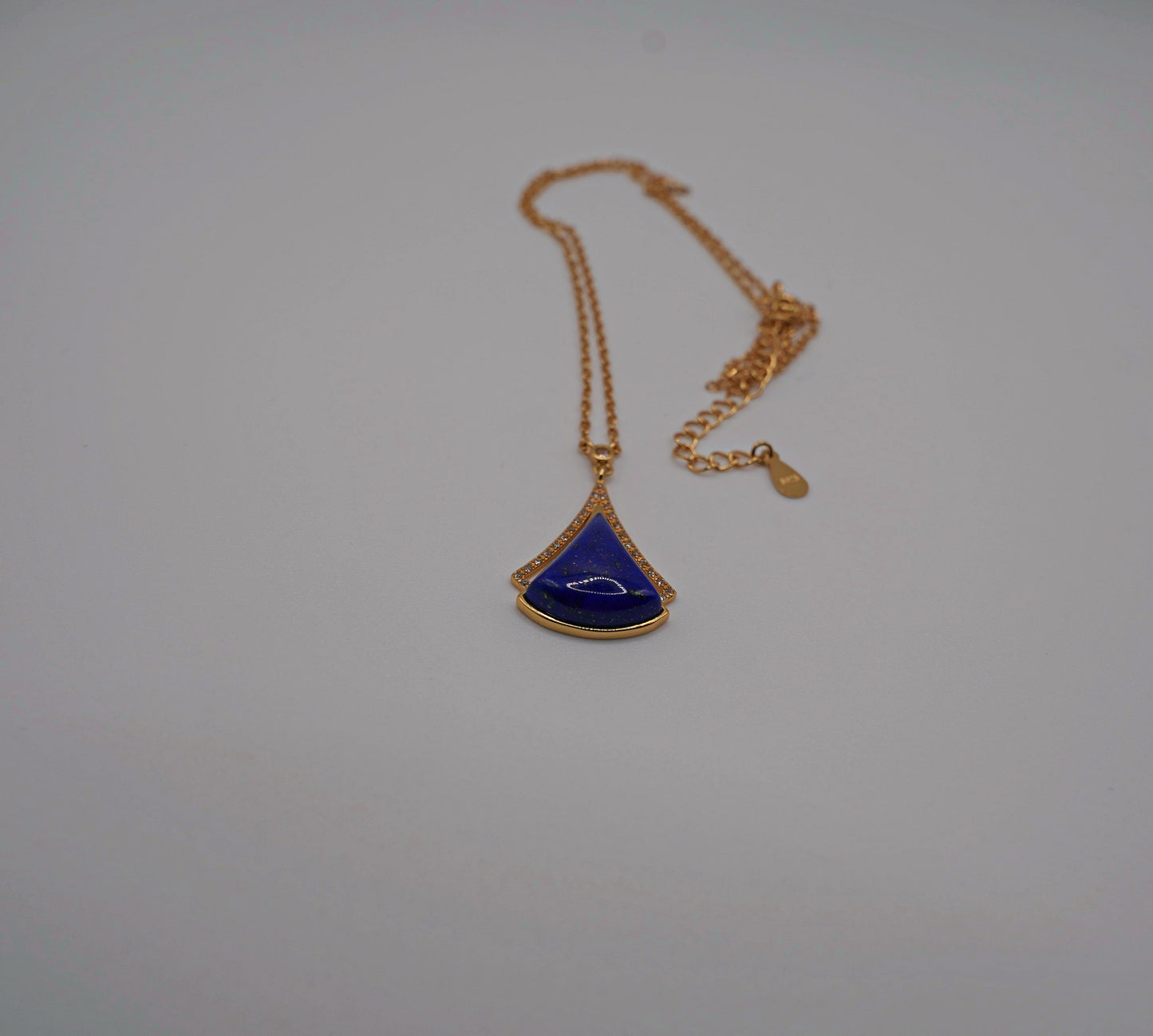 Lapislazuli Fan-shape Design Pendant - Certified Natural