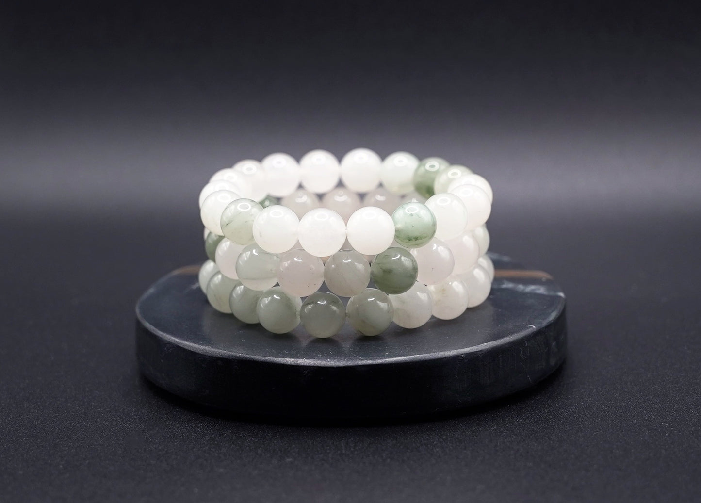 Multi-Strand Jade Bracelet Stack – Natural Green Jade Beads for Elegance & Energy