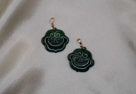 Twin Ruyi Guatemalan Jadeite Pendants