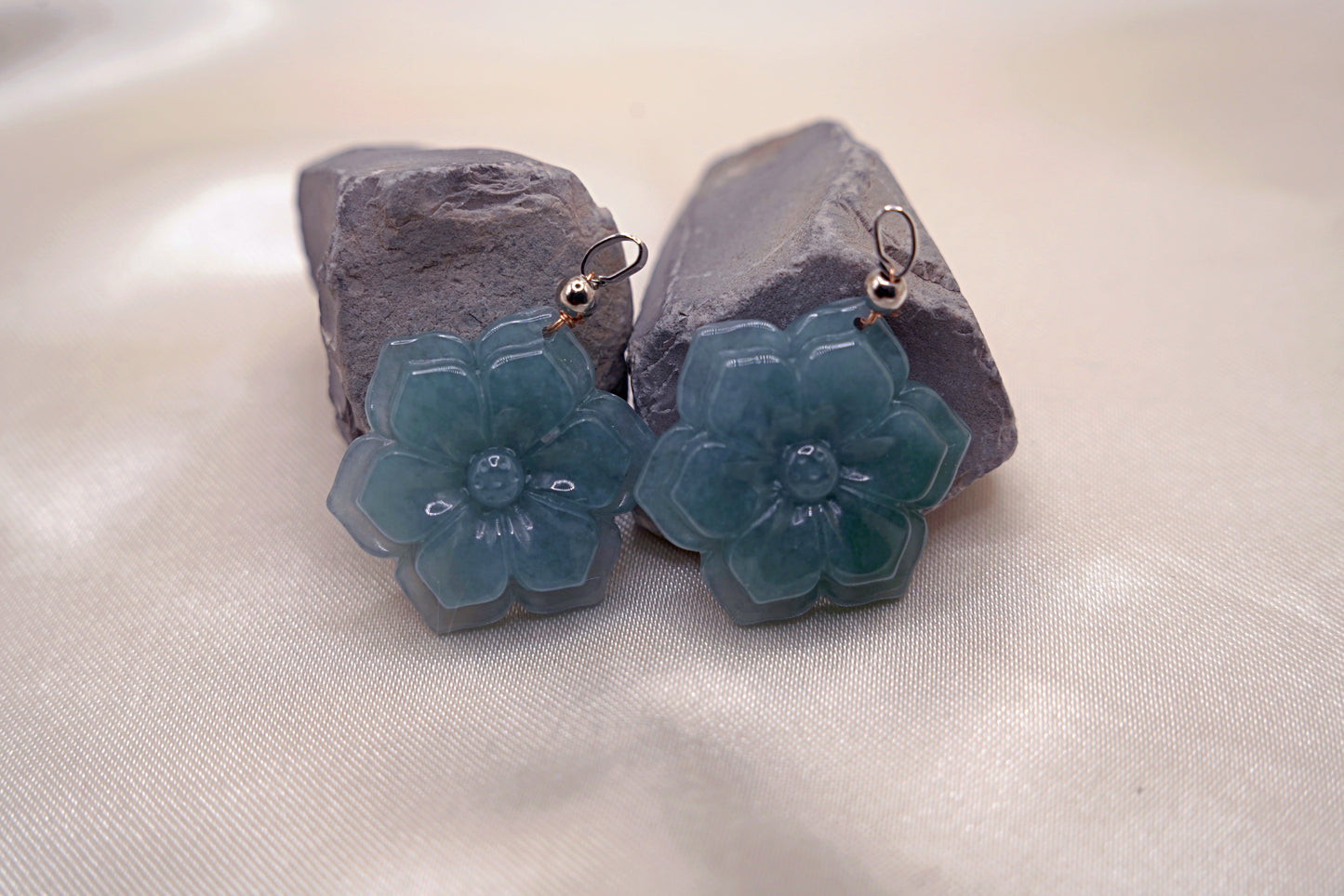 Blue-Green Jadeite Flower Pendant
