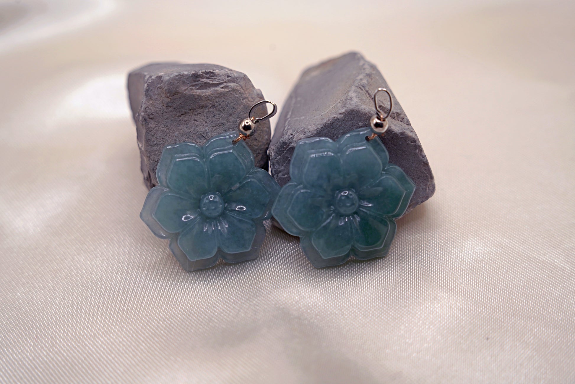 Blue-Green Jadeite Flower Pendant