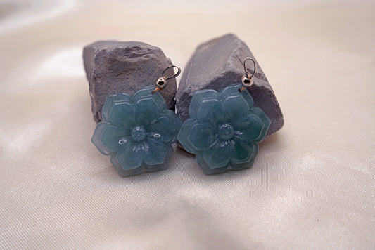 Blue-Green Jadeite Flower Pendant