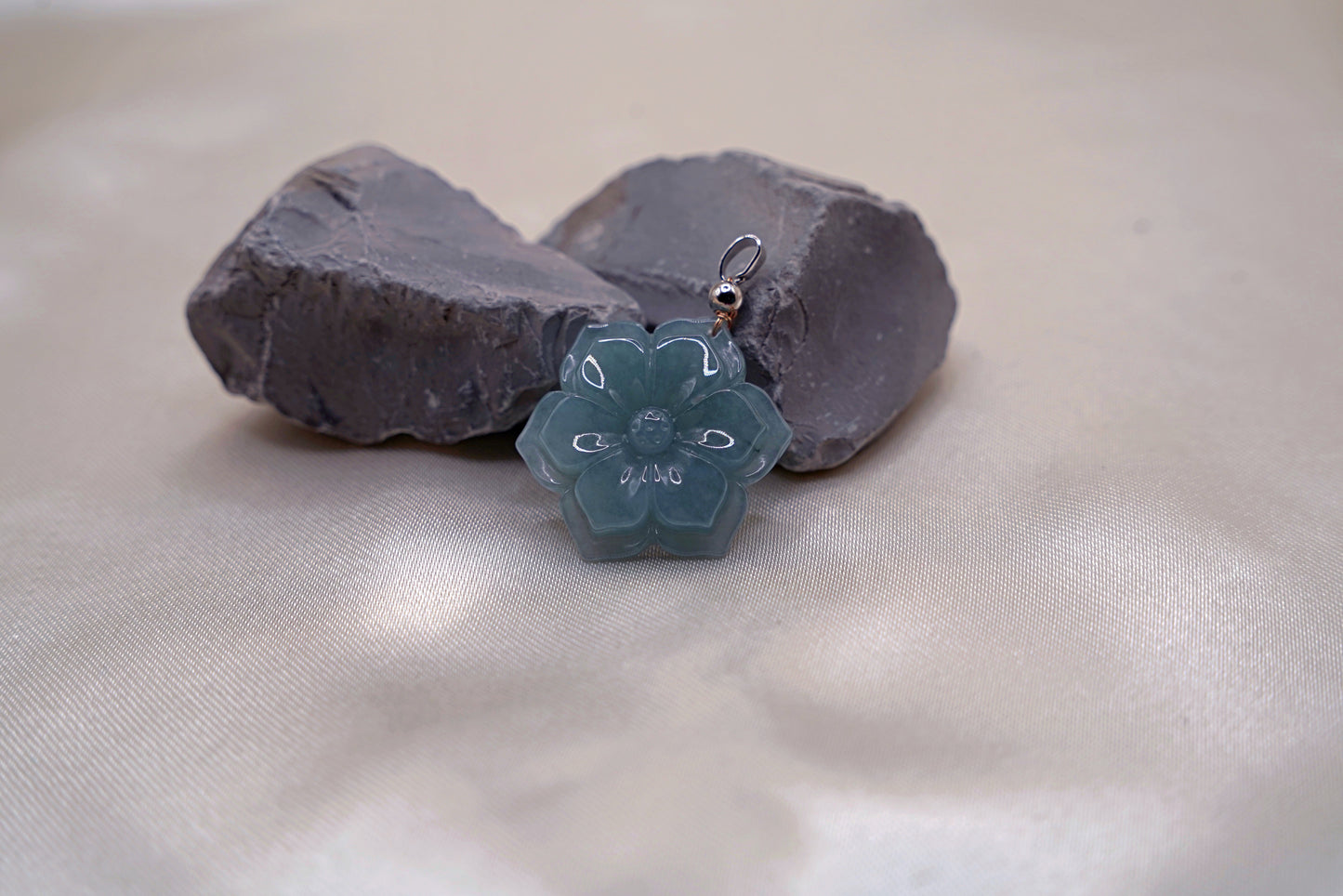Blue-Green Twin Jadeite Flower Earrings  Hand-Carved  Elegant Gemstone Jewelry