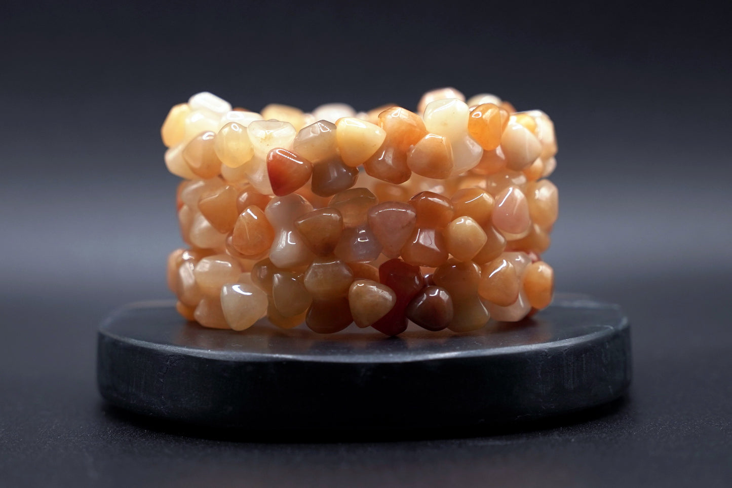 Natural Yellow Jade Bracelet Stack – Polished Gemstone Nugget Beads, Healing Crystal Jewelry