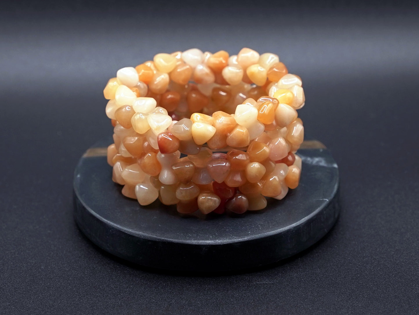 Natural Yellow Jade Bracelet Stack – Polished Gemstone Nugget Beads, Healing Crystal Jewelry