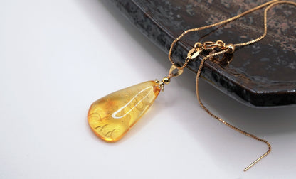 Certified Natural Amber Carving Pendant - Handcrafted  Burmese Fossil Resin Jewelry
