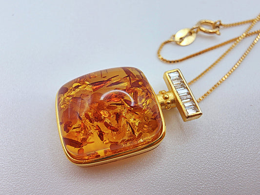 Certified Natural Square-Cut Burmese Amber