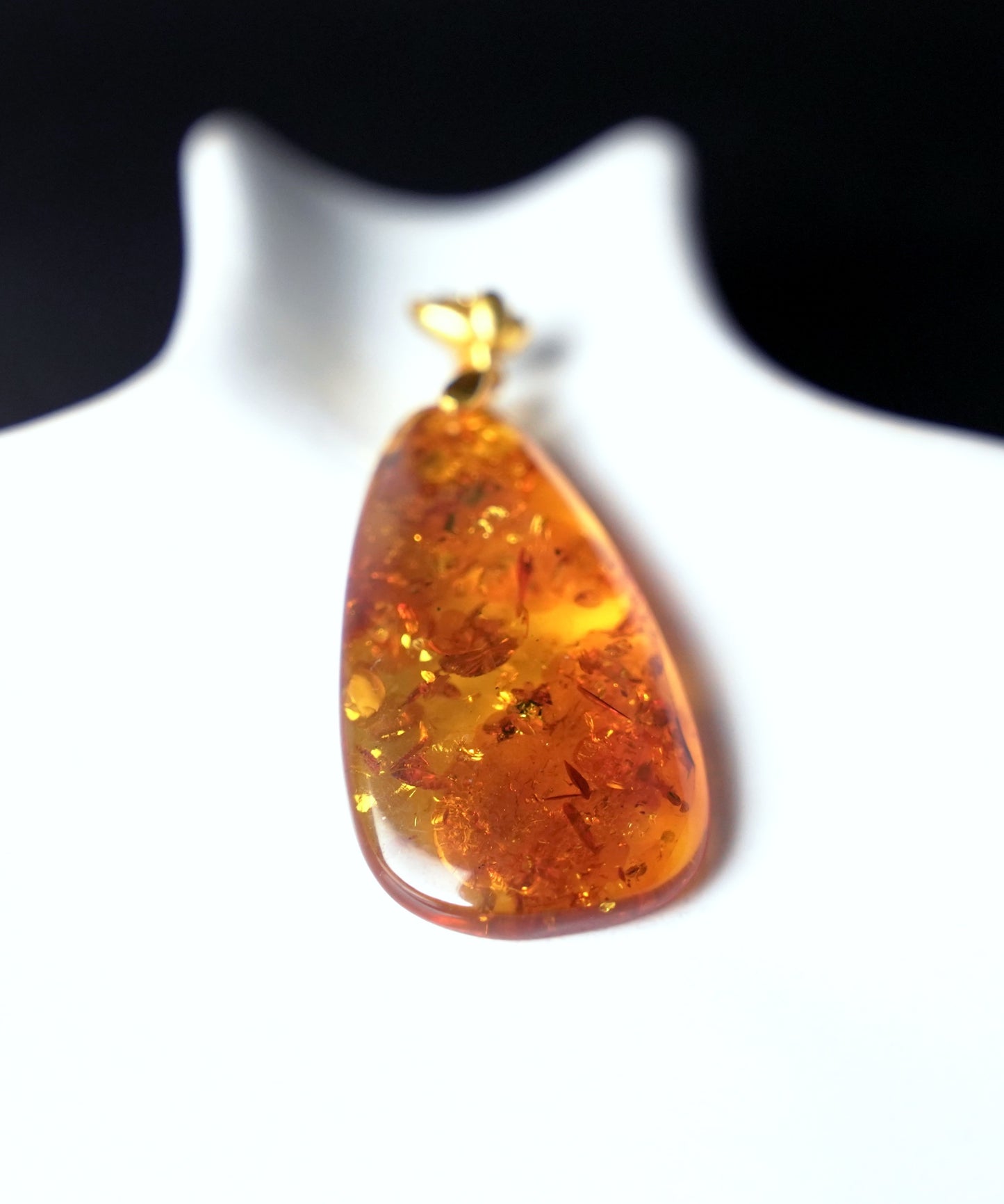 Certified Natural Amber Pendant – Golden Cognac Elegance