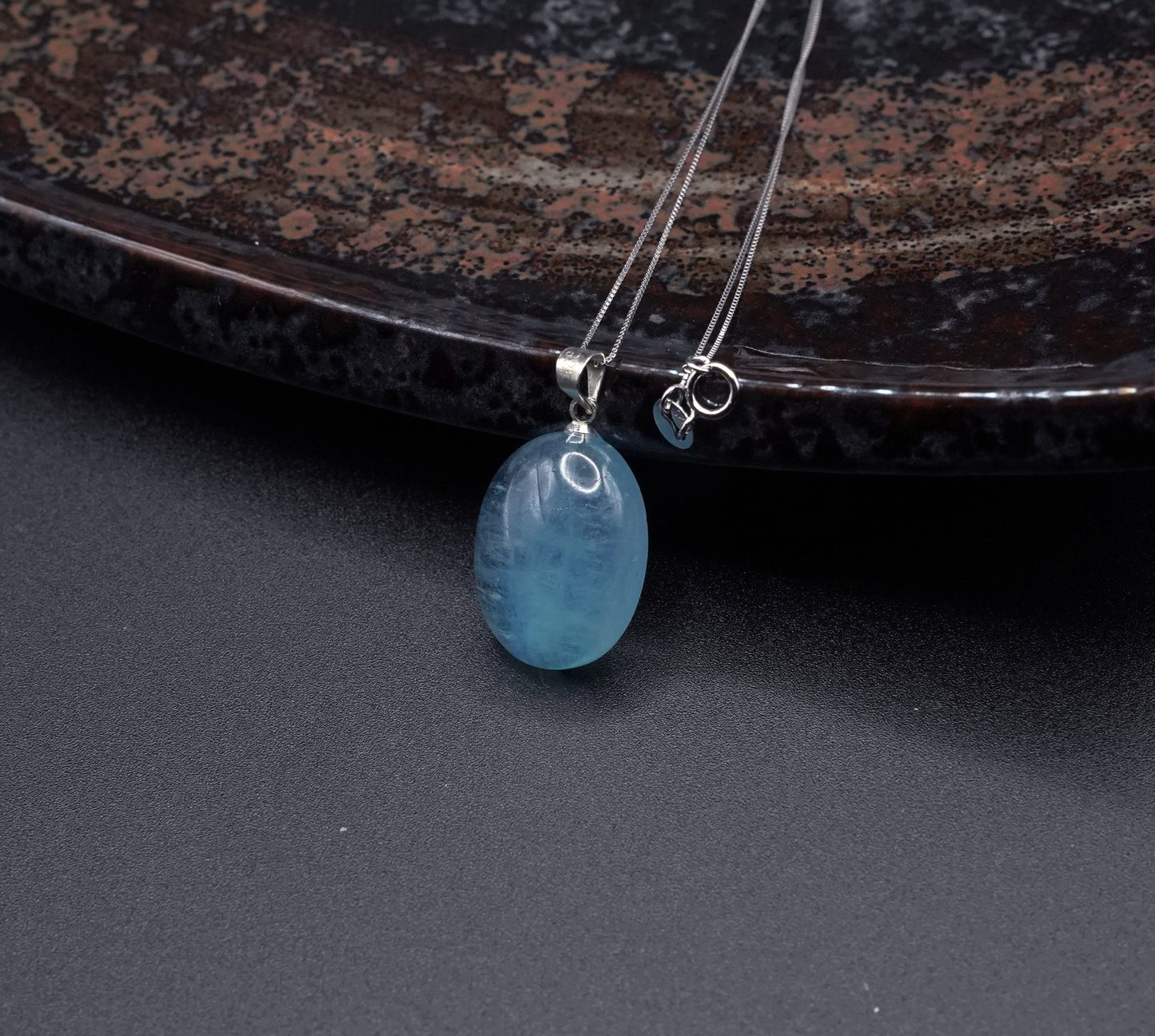 Certified Aquamarine Pendant Necklace - Light Blue Gemstone - Elegant Silver Jewelry
