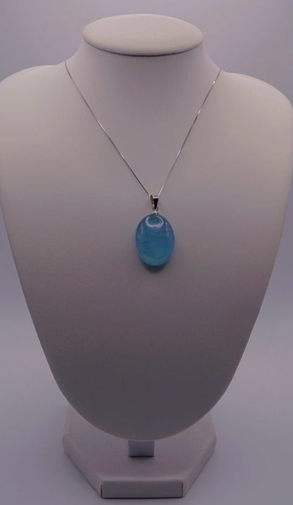 Certified Aquamarine Pendant Necklace - Light Blue Gemstone - Elegant Silver Jewelry