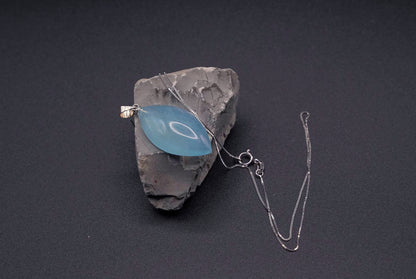 Certified Aquamarine Pendant Necklace - Light Blue Gemstone - Elegant Silver Jewelry