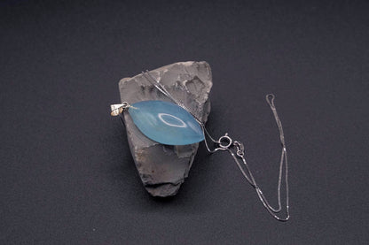 Certified Aquamarine Pendant Necklace - Light Blue Gemstone - Elegant Silver Jewelry