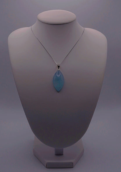 Certified Aquamarine Pendant Necklace - Light Blue Gemstone - Elegant Silver Jewelry
