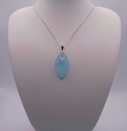 Certified Aquamarine Pendant Necklace - Light Blue Gemstone - Elegant Silver Jewelry