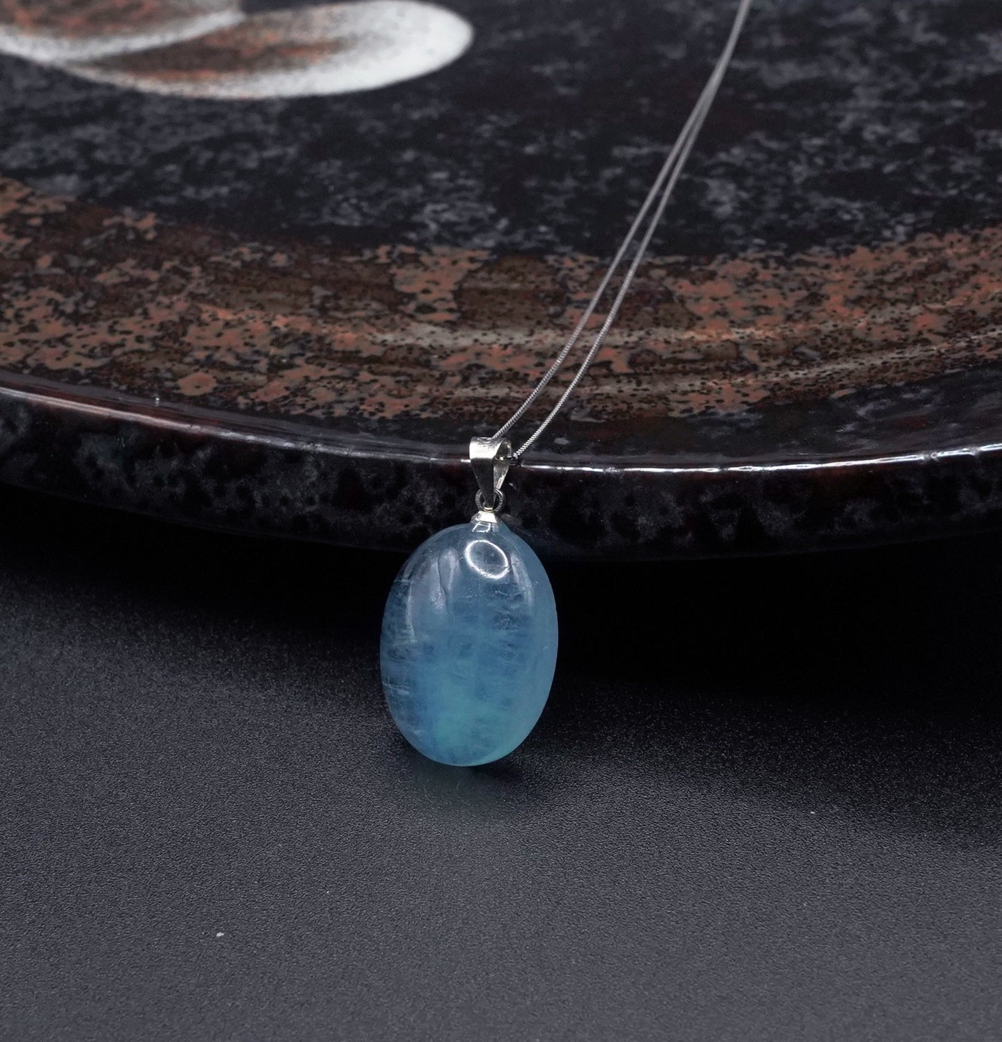 Certified Natural Aquamarine Pendant- S925 Silver – Oval Cut, Polished Finish, Collector Grade