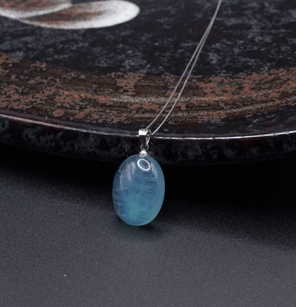 Certified Natural Aquamarine Pendant- S925 Silver – Oval Cut, Polished Finish, Collector Grade
