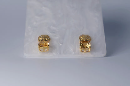 Certified Citrine Leaf Gold Earrings – Elegant Nature-Inspired Design