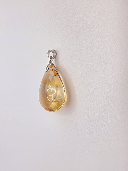Certified Natural Citrine Teardrop Pendant - Gemstone of Prosperity