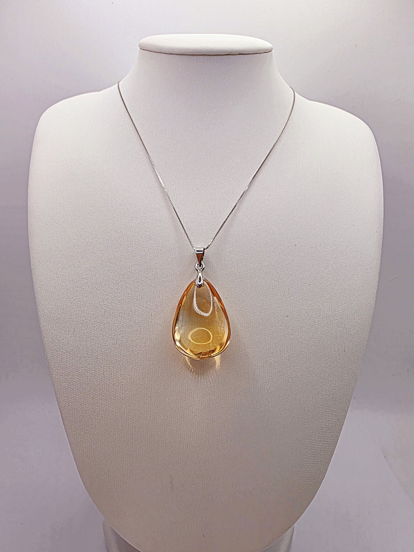 Certified Natural Citrine Teardrop Pendant - Gemstone of Prosperity