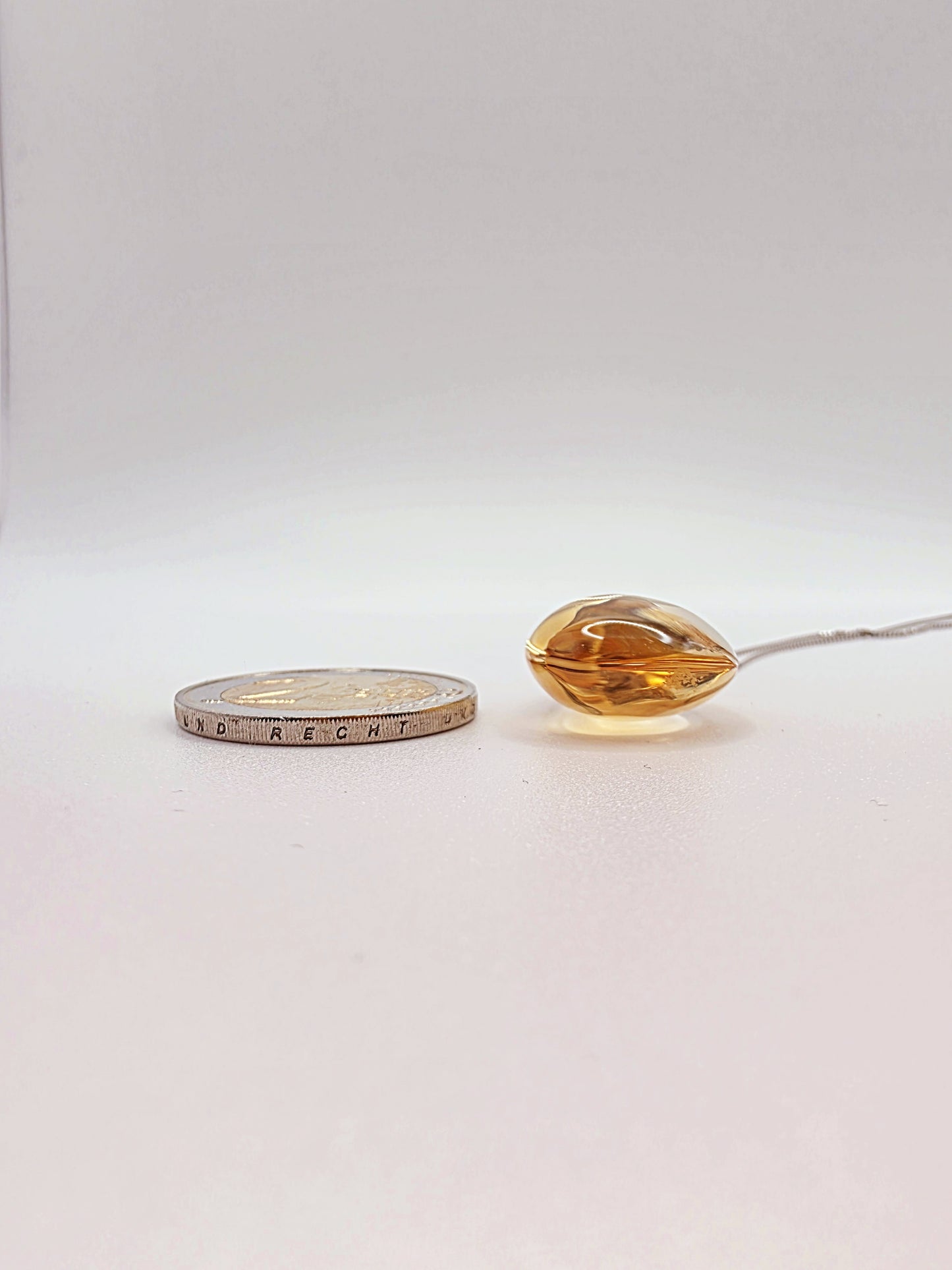 Certified Natural Citrine Teardrop Pendant - Gemstone of Prosperity