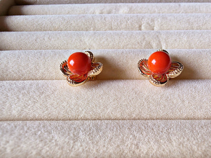 Coral Earring and Bracelet Set