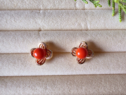 Coral Earring and Bracelet Set