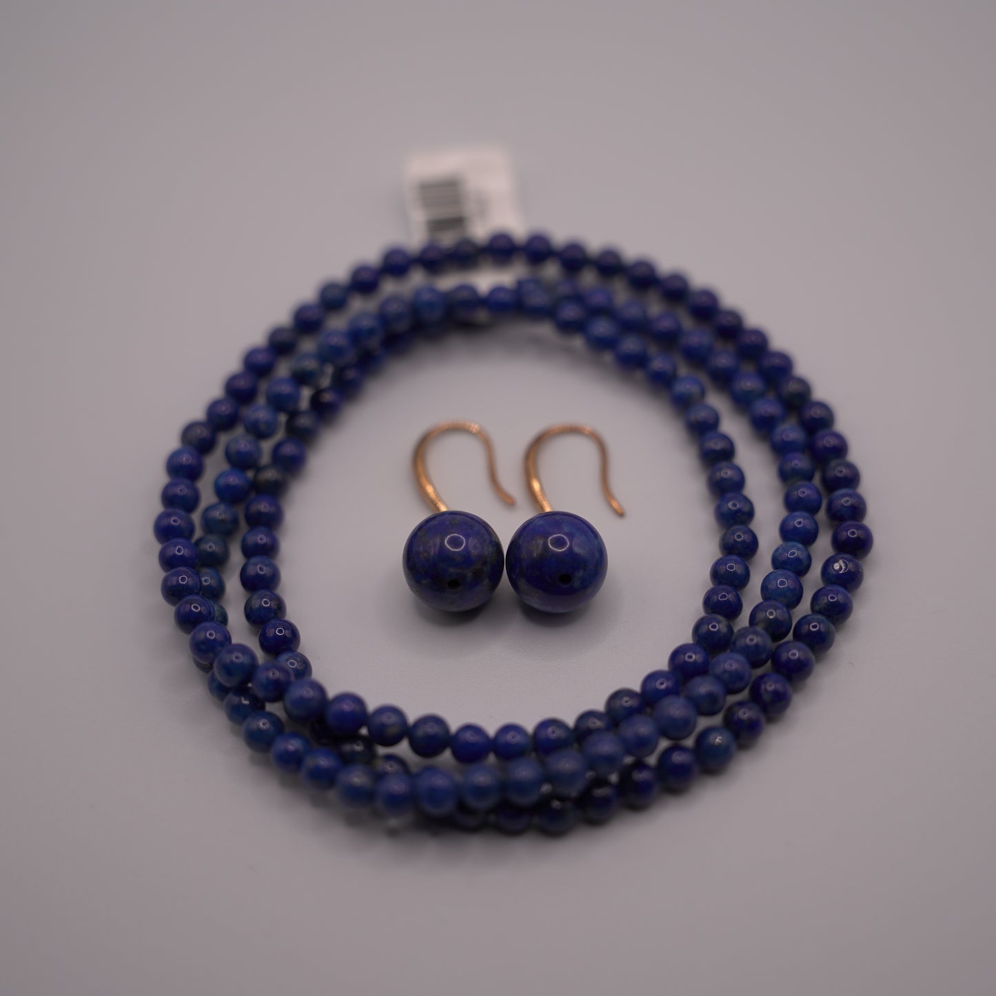 Natural Lapis Lazuli 2- piece Set Bead Necklace and Bracelet