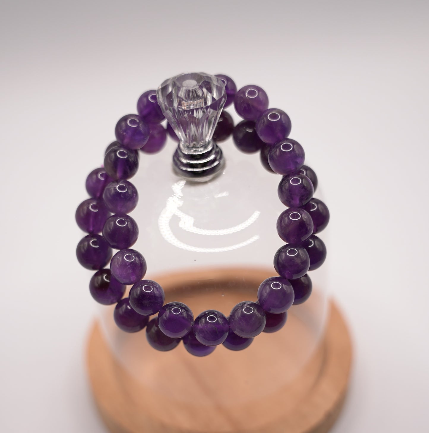 2-piece Natural Amethyst Bead Bracelet