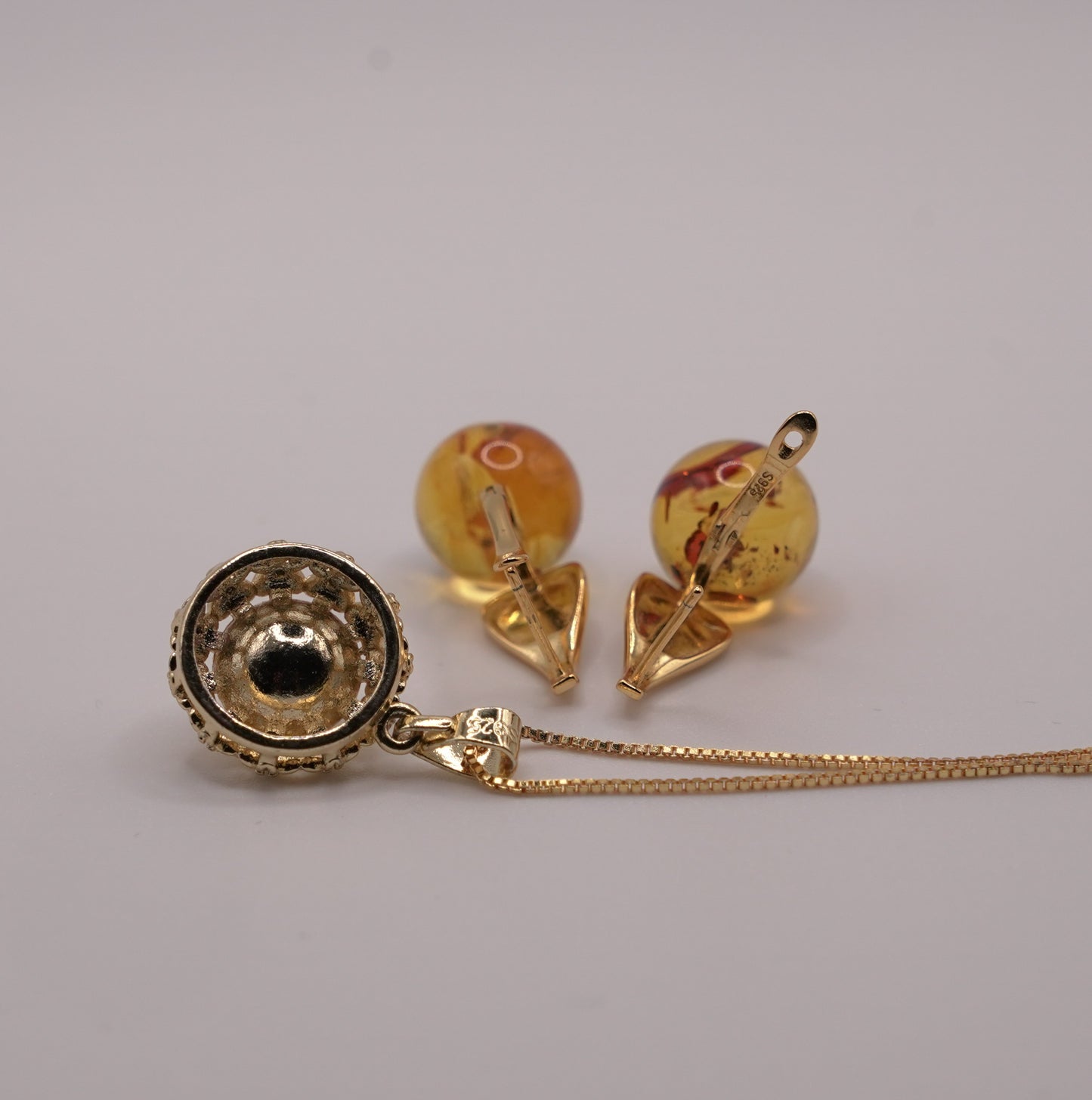 2pc Set - Burmese Honey Amber - Necklace and Earrings