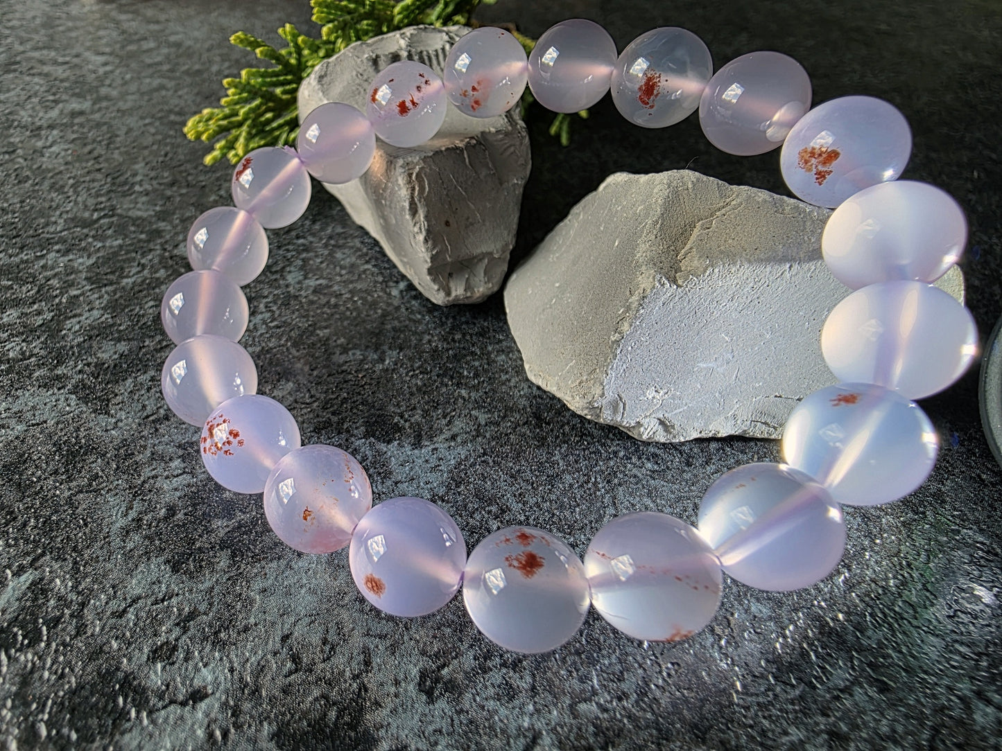 Translucent Nanhong Agate Bracelet