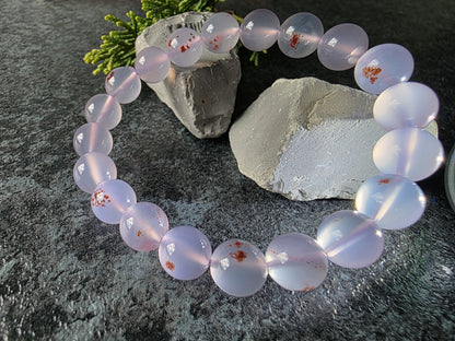 Translucent Nanhong Agate Bracelet