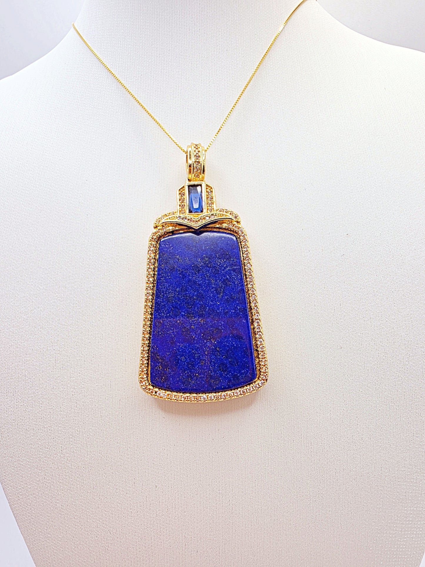 Certified Natural Lapis Lazuli Square Pendant