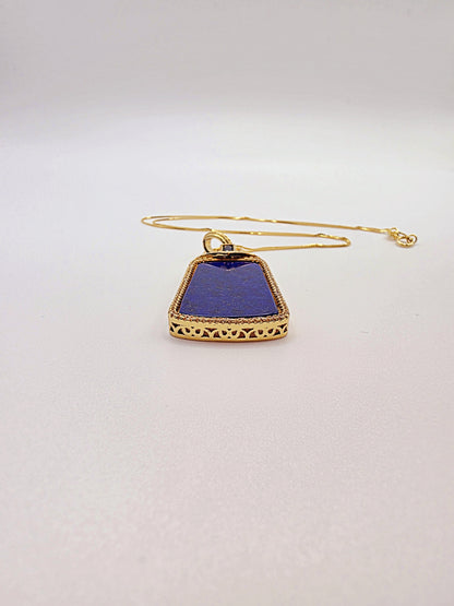 Certified Natural Lapis Lazuli Square Pendant